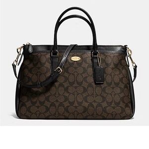 Coach Black and Brown Signature Satchel